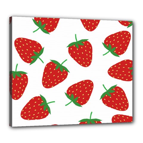 Seamless Pattern Fresh Strawberry Canvas 24  X 20  (stretched)