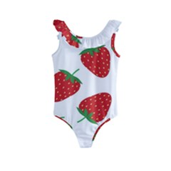 Seamless Pattern Fresh Strawberry Kids  Frill Swimsuit by Bangk1t
