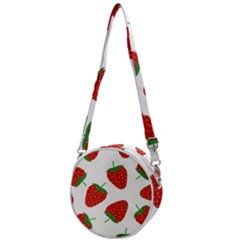 Seamless Pattern Fresh Strawberry Crossbody Circle Bag by Bangk1t