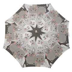 Cute Cats Seamless Pattern Straight Umbrellas