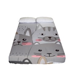 Cute Cats Seamless Pattern Fitted Sheet (full/ Double Size)
