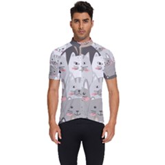 Cute Cats Seamless Pattern Men s Short Sleeve Cycling Jersey