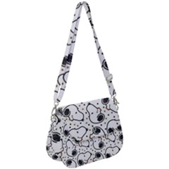 Dog Pattern Saddle Handbag