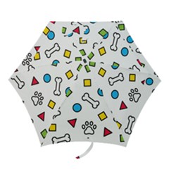 Dog Paw Seamless Pattern Footprint Bone Mini Folding Umbrellas by Bangk1t