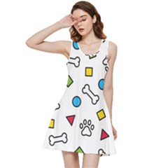 Dog Paw Seamless Pattern Footprint Bone Inside Out Racerback Dress