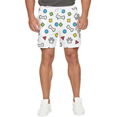 Dog Paw Seamless Pattern Footprint Bone Men s Runner Shorts