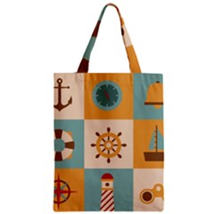 Nautical Elements Collection Zipper Classic Tote Bag
