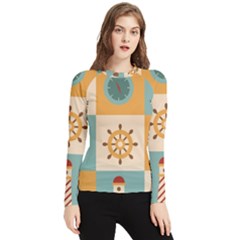 Nautical Elements Collection Women s Long Sleeve Rash Guard by Bangk1t