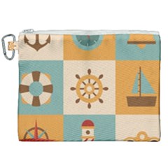 Nautical Elements Collection Canvas Cosmetic Bag (xxl) by Bangk1t