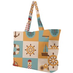 Nautical Elements Collection Simple Shoulder Bag by Bangk1t