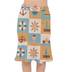 Nautical Elements Collection Short Mermaid Skirt by Bangk1t