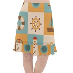 Nautical Elements Collection Fishtail Chiffon Skirt by Bangk1t