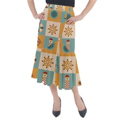 Nautical Elements Collection Midi Mermaid Skirt by Bangk1t