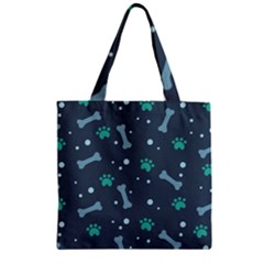 Bons Foot Prints Pattern Background Zipper Grocery Tote Bag