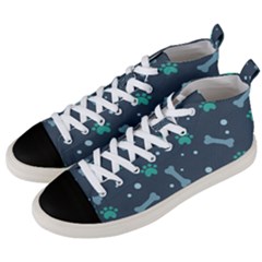 Bons Foot Prints Pattern Background Men s Mid-top Canvas Sneakers