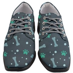 Bons Foot Prints Pattern Background Women Heeled Oxford Shoes by Bangk1t
