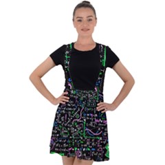 Math Linear Mathematics Education Circle Background Velvet Suspender Skater Skirt by Bangk1t