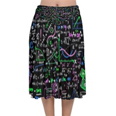 Math Linear Mathematics Education Circle Background Velvet Flared Midi Skirt by Bangk1t