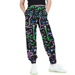 Math Linear Mathematics Education Circle Background Kids  Joggers