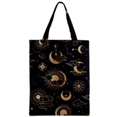 Asian Seamless Pattern With Clouds Moon Sun Stars Vector Collection Oriental Chinese Japanese Korean Zipper Classic Tote Bag by Bangk1t