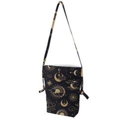 Asian Seamless Pattern With Clouds Moon Sun Stars Vector Collection Oriental Chinese Japanese Korean Folding Shoulder Bag