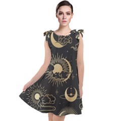 Asian Seamless Pattern With Clouds Moon Sun Stars Vector Collection Oriental Chinese Japanese Korean Tie Up Tunic Dress
