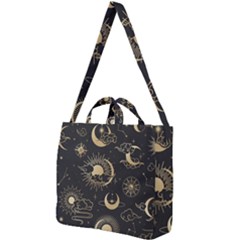 Asian Seamless Pattern With Clouds Moon Sun Stars Vector Collection Oriental Chinese Japanese Korean Square Shoulder Tote Bag
