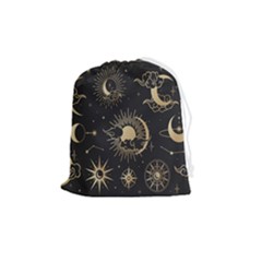 Asian-set With Clouds Moon-sun Stars Vector Collection Oriental Chinese Japanese Korean Style Drawstring Pouch (medium) by Bangk1t