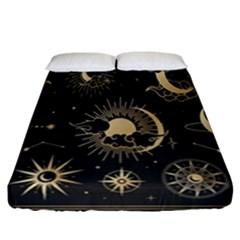 Asian-set With Clouds Moon-sun Stars Vector Collection Oriental Chinese Japanese Korean Style Fitted Sheet (california King Size)