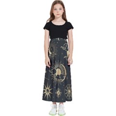 Asian-set With Clouds Moon-sun Stars Vector Collection Oriental Chinese Japanese Korean Style Kids  Flared Maxi Skirt