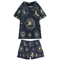 Asian-set With Clouds Moon-sun Stars Vector Collection Oriental Chinese Japanese Korean Style Kids  Swim Tee And Shorts Set by Bangk1t