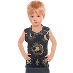 Asian-set With Clouds Moon-sun Stars Vector Collection Oriental Chinese Japanese Korean Style Kids  Sport Tank Top