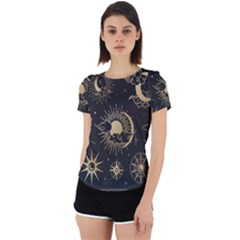 Asian-set With Clouds Moon-sun Stars Vector Collection Oriental Chinese Japanese Korean Style Back Cut Out Sport Tee by Bangk1t