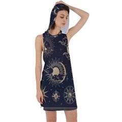 Asian-set With Clouds Moon-sun Stars Vector Collection Oriental Chinese Japanese Korean Style Racer Back Hoodie Dress by Bangk1t