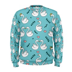 Elegant Swan Pattern Design Men s Sweatshirt
