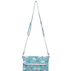 Elegant Swan Pattern Design Mini Crossbody Handbag