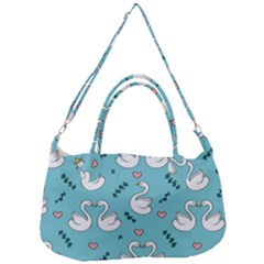 Elegant Swan Pattern Design Removable Strap Handbag