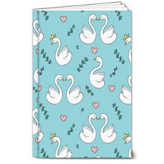 Elegant Swan Pattern Design 8  X 10  Hardcover Notebook