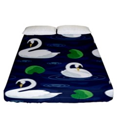 Swan Pattern Elegant Design Fitted Sheet (king Size) by Bangk1t