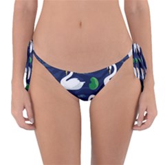 Swan Pattern Elegant Design Reversible Bikini Bottoms