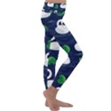 Swan Pattern Elegant Design Kids  Lightweight Velour Classic Yoga Leggings View3