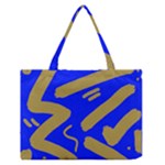 Tribal Gold and Royal Blue Zipper Medium Tote Bag