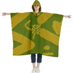 Tribal Gold and Green Women s Hooded Rain Ponchos