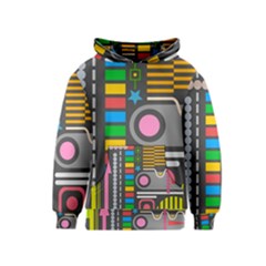 Pattern Geometric Abstract Colorful Arrows Lines Circles Triangles Kids  Pullover Hoodie by Bangk1t
