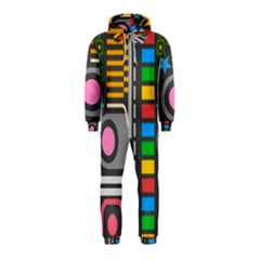 Pattern Geometric Abstract Colorful Arrows Lines Circles Triangles Hooded Jumpsuit (kids) by Bangk1t