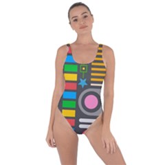 Pattern Geometric Abstract Colorful Arrows Lines Circles Triangles Bring Sexy Back Swimsuit by Bangk1t