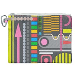 Pattern Geometric Abstract Colorful Arrows Lines Circles Triangles Canvas Cosmetic Bag (xxl)