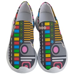 Pattern Geometric Abstract Colorful Arrows Lines Circles Triangles Women s Lightweight Slip Ons by Bangk1t