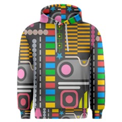 Pattern Geometric Abstract Colorful Arrows Lines Circles Triangles Men s Overhead Hoodie