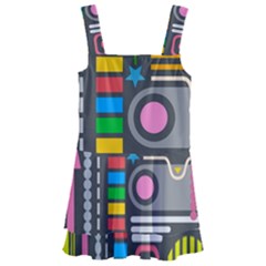 Pattern Geometric Abstract Colorful Arrows Lines Circles Triangles Kids  Layered Skirt Swimsuit